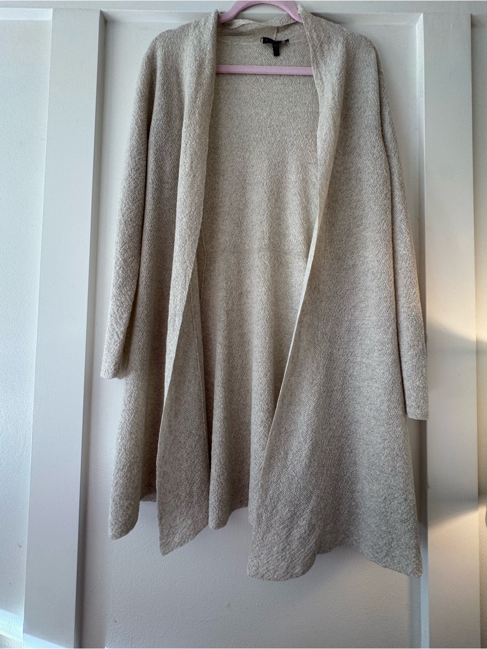 Eileen Fisher Open-Front Longline Women's Summer Lightweight Wool Cardigan Sz Sm
